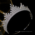 Europa Elegante AAAZircon Zirkonia CZ Crystal Bling Glänzendes Gold Royal Pageant Crown Braut Hochzeit Kopfbedeckung Tiara